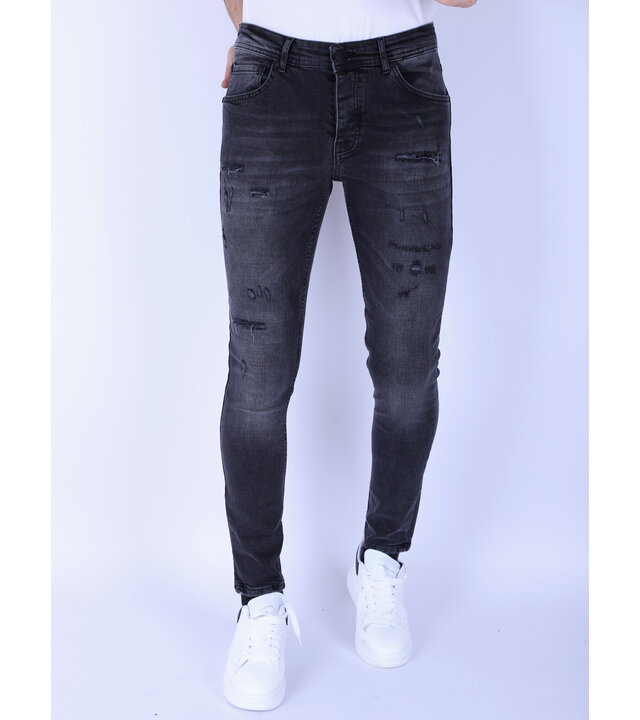 Local Fanatic Ripped Jeans für Männer Slim Fit mit Stretch - 1104 - Schwarz