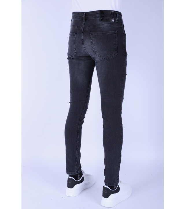 Local Fanatic Ripped Jeans für Männer Slim Fit mit Stretch - 1104 - Schwarz