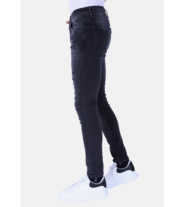 Local Fanatic Ripped Jeans für Männer Slim Fit mit Stretch - 1104 - Schwarz