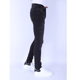 Local Fanatic Stone Washing Herren Slim Fit Jeans mit Stretch - 1105 - Schwarz