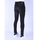 Local Fanatic Stone Washing Herren Slim Fit Jeans mit Stretch - 1105 - Schwarz