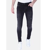 Local Fanatic Stone Washing Herren Slim Fit Jeans mit Stretch - 1105 - Schwarz