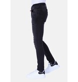 Local Fanatic Stone Washing Herren Slim Fit Jeans mit Stretch - 1105 - Schwarz