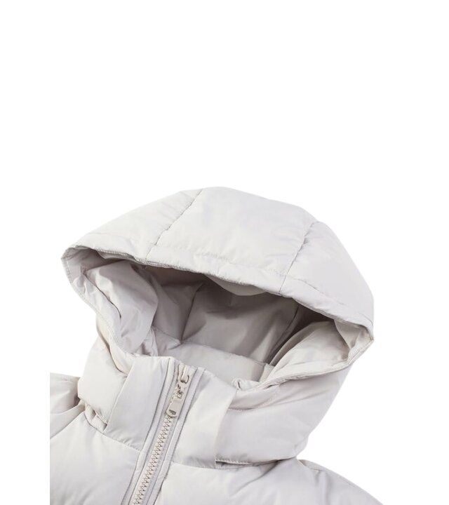 Local Fanatic Lange Puffer Parka Jacke für Herren mit abnehmbarer Kapuze - 3361 - Creme/Weiß