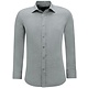 Oxford Bluse Herren Langarm Einfarbig - Grau