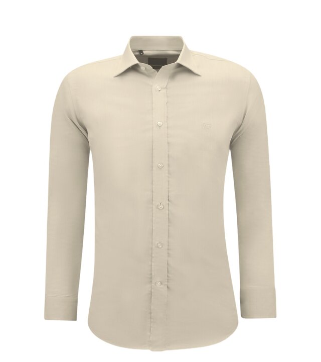 Gentile Bellini Trendy Oxford Bluse Herren Erwachsene Slim Fit - Hellbraun