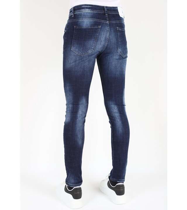 Mario Morato Herren Tight Jeans mit Löchern -MM119- Blau