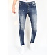 Stonewashed Slim Fit Herrenjeans mit Rissen -MM121- Blau