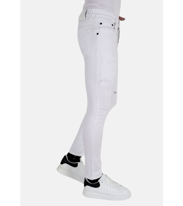 Mario Morato Weiße Ripped Jeans für Herren Slim Fit -DP106