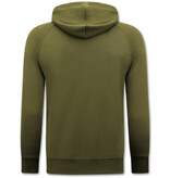 Enos Hoodie Heren - Sweater met Capuchon - Kaki Enos Hoodie Heren - Sweater met Capuchon - Kaki