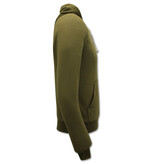 Enos Hoodie Heren - Sweater met Capuchon - Kaki Enos Hoodie Heren - Sweater met Capuchon - Kaki