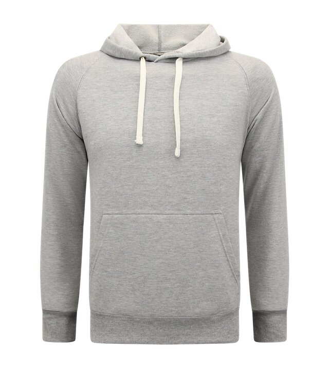 Enos Hoodie Men - Einfarbiger klassischer Hoodie - Grau