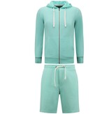 Enos Kapuzenpulli Männer mit Reißverschluss - Jogging Short Männer - SET - Mintgrün Enos Kapuzenpulli Männer mit Reißverschluss - Jogging Short Männer - SET - Mintgrün