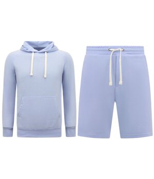 Enos Hoodie Men - Kurze Jogginghosen für Männer - SET - Hellblau