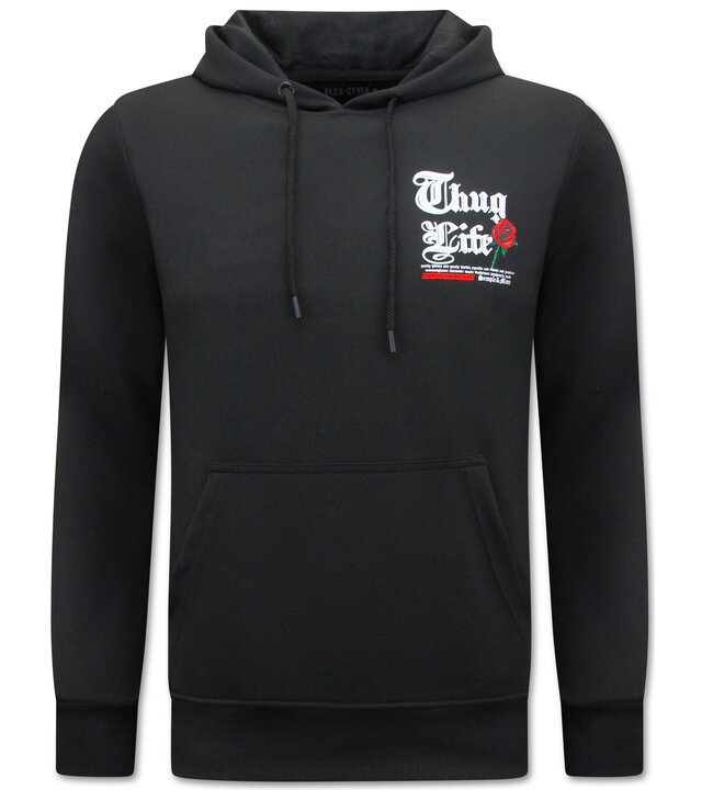 Top Star 2Pac Herren-Hoodie - Thug Life - Schwarz