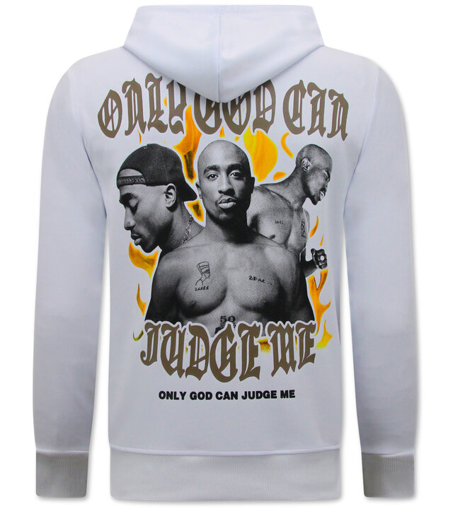 Top Star Tupac Legend Pullover - 2Pac Herren Hoodie - Weiß