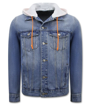 Local Fanatic Denim SpijkeJacket mit Kapuze Männer - RJ-966 - Blau