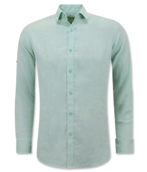 Enos Leinenhemd für Herren - Regular Fit - Casual Blanco - Grün