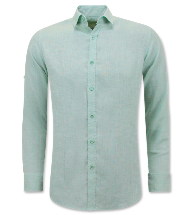 Enos Leinenhemd für Herren - Regular Fit - Casual Blanco - Grün