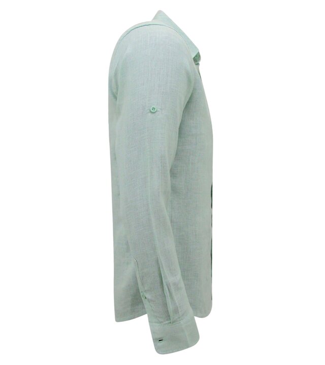 Enos Leinenhemd für Herren - Regular Fit - Casual Blanco - Grün