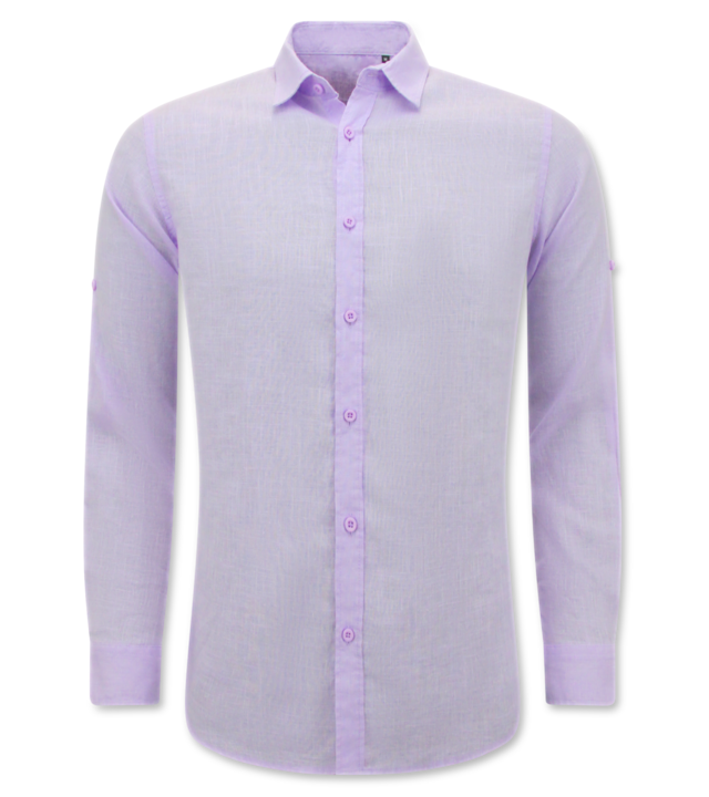 Enos Leinenhemd für Herren - Regular Fit - Casual Blanco - Violett