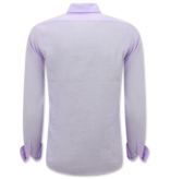 Enos Leinenhemd für Herren - Regular Fit - Casual Blanco - Violett Enos Leinenhemd für Herren - Regular Fit - Casual Blanco - Violett