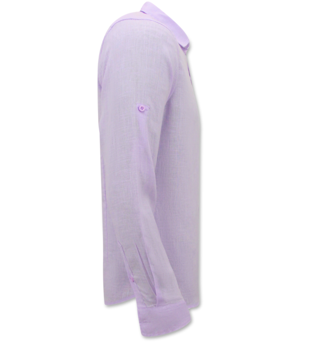 Enos Leinenhemd für Herren - Regular Fit - Casual Blanco - Violett
