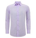 Enos Leinenhemd für Herren - Regular Fit - Casual Blanco - Violett Enos Leinenhemd für Herren - Regular Fit - Casual Blanco - Violett