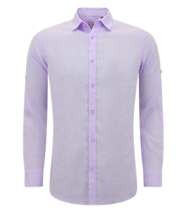 Enos Leinenhemd für Herren - Regular Fit - Casual Blanco - Violett