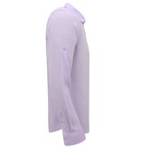 Enos Leinenhemd für Herren - Regular Fit - Casual Blanco - Violett Enos Leinenhemd für Herren - Regular Fit - Casual Blanco - Violett