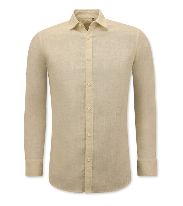 Enos Leinenhemd für Herren - Regular Fit - Casual Blanco - Beige