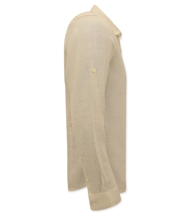 Enos Leinenhemd für Herren - Regular Fit - Casual Blanco - Beige