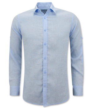 Enos Leinenhemd für Herren - Regular Fit - Casual Blanco - Blau