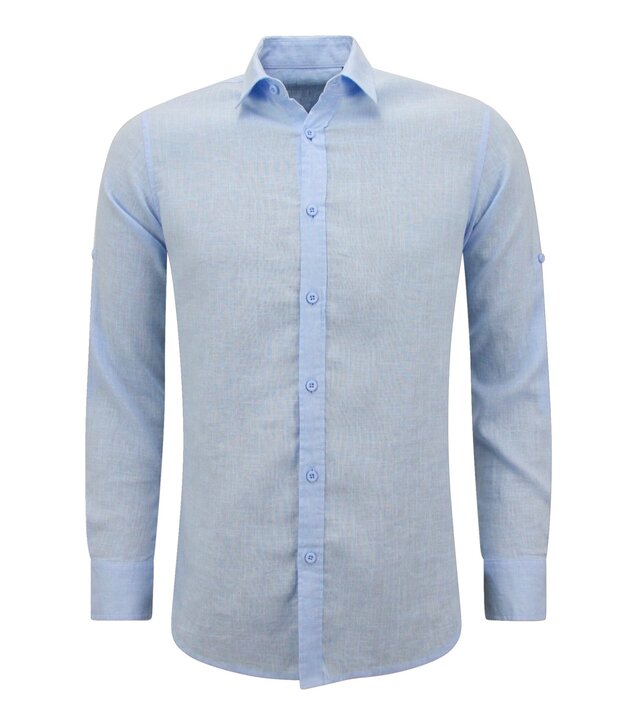 Enos Leinenhemd für Herren - Regular Fit - Casual Blanco - Blau