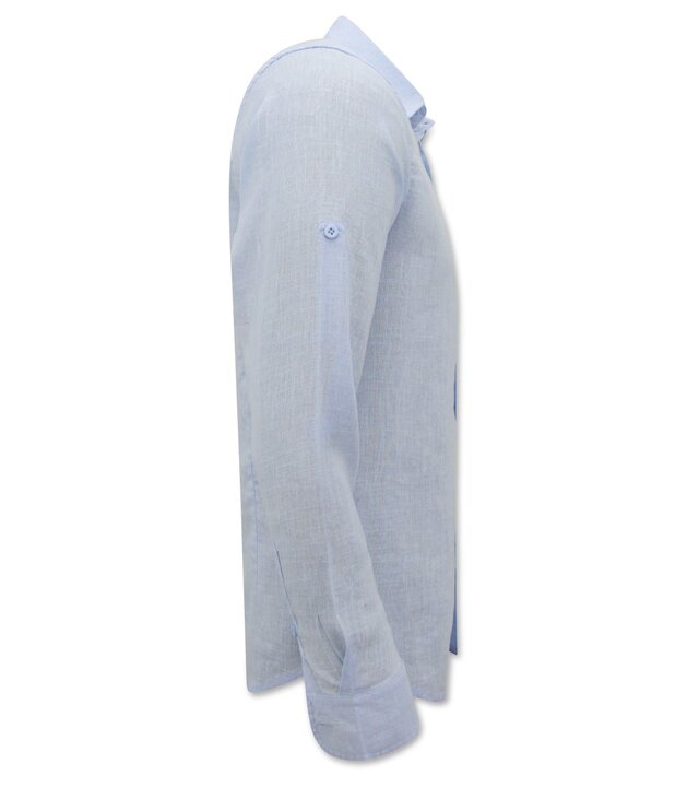 Enos Leinenhemd für Herren - Regular Fit - Casual Blanco - Blau
