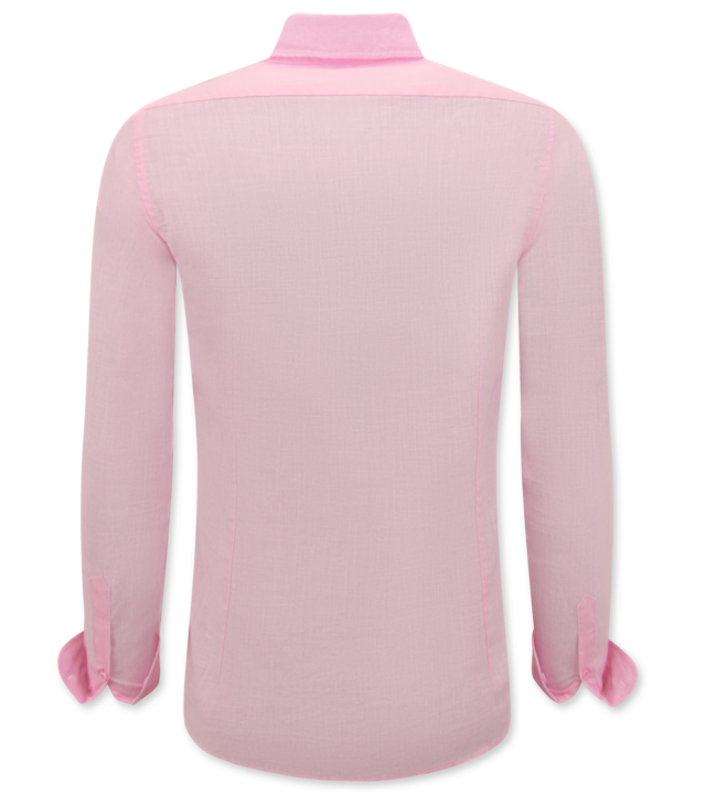 Enos Leinenhemd für Herren - Regular Fit - Casual Blanco - Pink