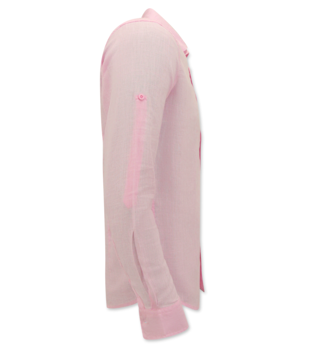 Enos Leinenhemd für Herren - Regular Fit - Casual Blanco - Pink