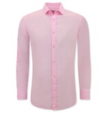 Enos Leinenhemd für Herren - Regular Fit - Casual Blanco - Pink Enos Leinenhemd für Herren - Regular Fit - Casual Blanco - Pink