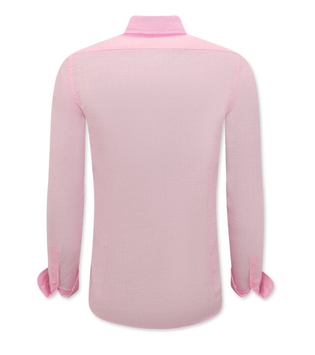 Enos Leinenhemd für Herren - Regular Fit - Casual Blanco - Pink