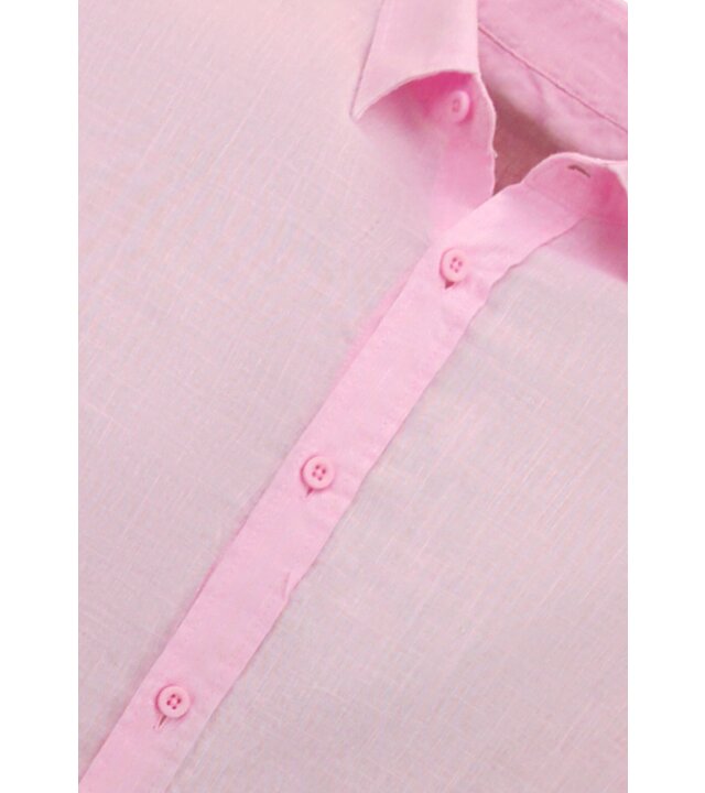 Enos Leinenhemd für Herren - Regular Fit - Casual Blanco - Pink