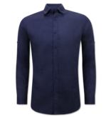 Enos Leinenhemd für Männer - Regular Fit - Blanco - Blau Enos Leinenhemd für Männer - Regular Fit - Blanco - Blau