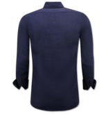Enos Leinenhemd für Männer - Regular Fit - Blanco - Blau Enos Leinenhemd für Männer - Regular Fit - Blanco - Blau