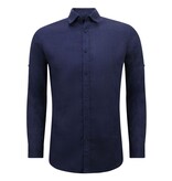 Enos Leinenhemd für Männer - Regular Fit - Blanco - Blau Enos Leinenhemd für Männer - Regular Fit - Blanco - Blau