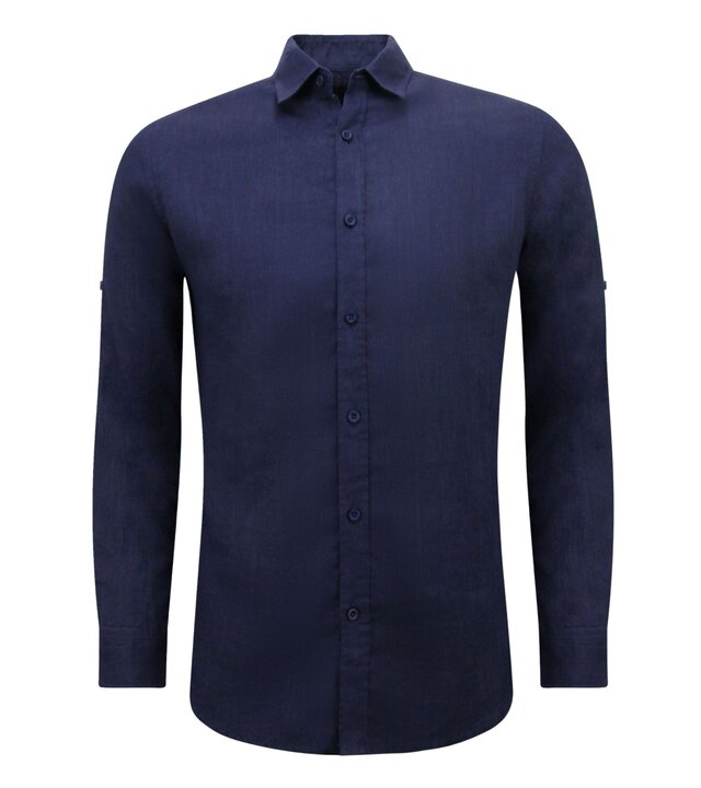 Enos Leinenhemd für Männer - Regular Fit - Blanco - Blau