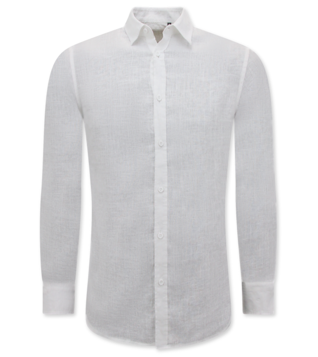 Enos Leinenhemd für Männer - Regular Fit - Blanco - Weiß