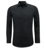 Enos Leinenhemd für Männer - Regular Fit - Blanco - Schwarz
