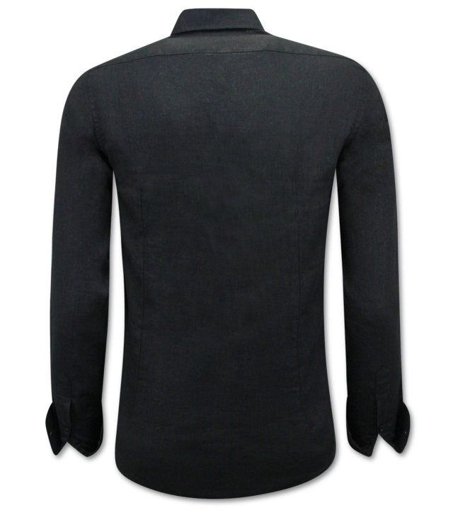 Enos Leinenhemd für Männer - Regular Fit - Blanco - Schwarz