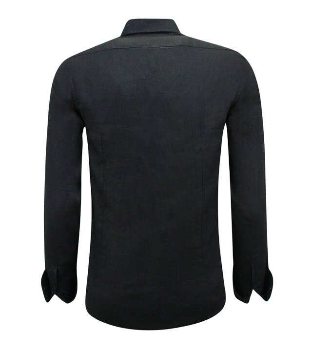 Enos Leinenhemd für Männer - Regular Fit - Blanco - Schwarz