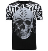 Enos Totenkopf - Strass-T-Shirt - 7983 - Schwarz