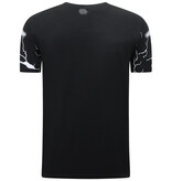 Enos Totenkopf - Strass-T-Shirt - 7983 - Schwarz